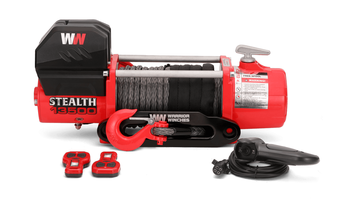 Stealth 13500lb Winch - 12v Synthetic Rope