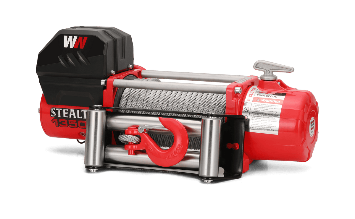 Stealth 13500lb Winch - 12v Steel Rope