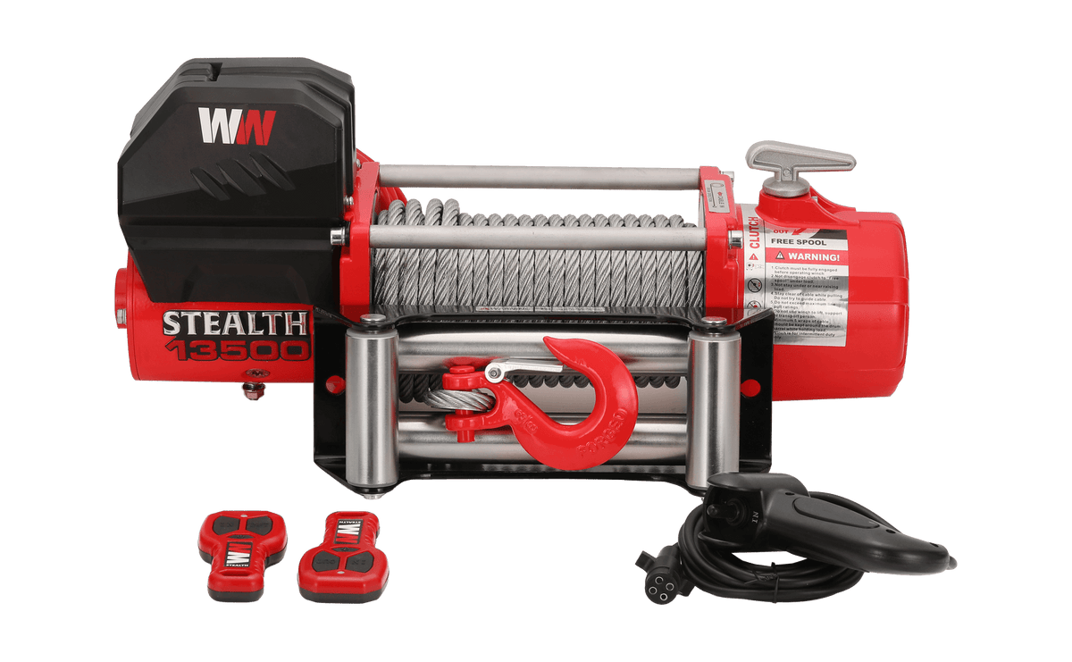 Stealth 13500lb Winch - 12v Steel Rope