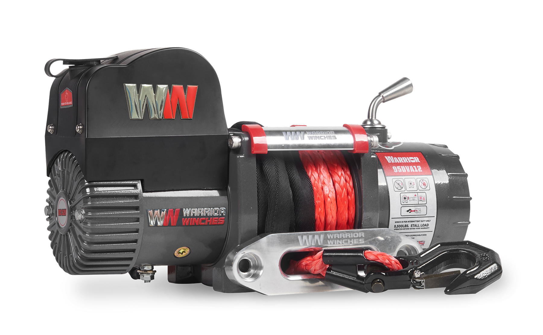 Warrior Samurai 9500lb Short Drum Winch 12v Synthetic Rope
