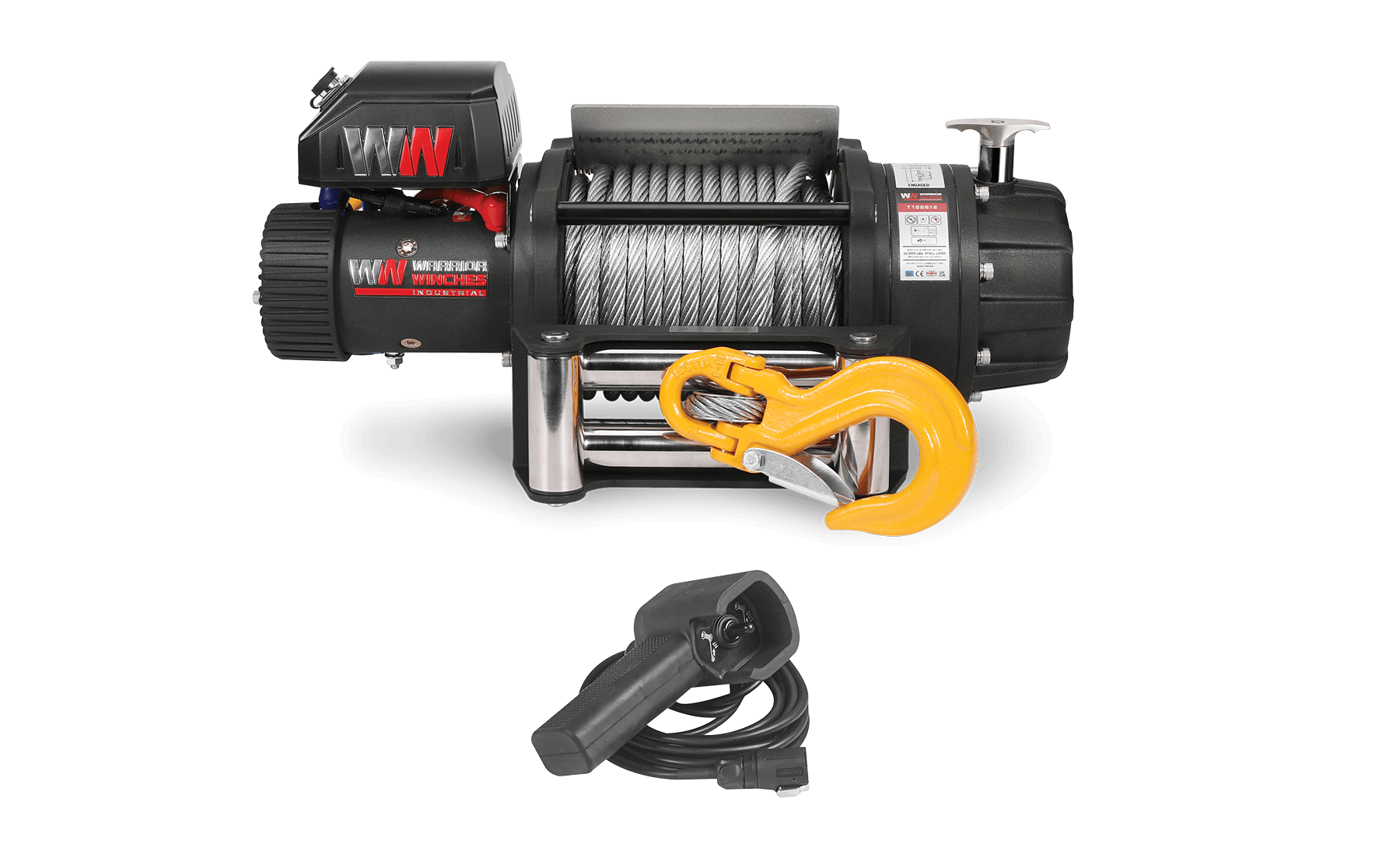 T1000 22000lb Electric Winch - 12v Steel Rope