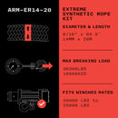 Armortek Extreme Synthetic Rope 14mm x 20m - MBL 16,500kg