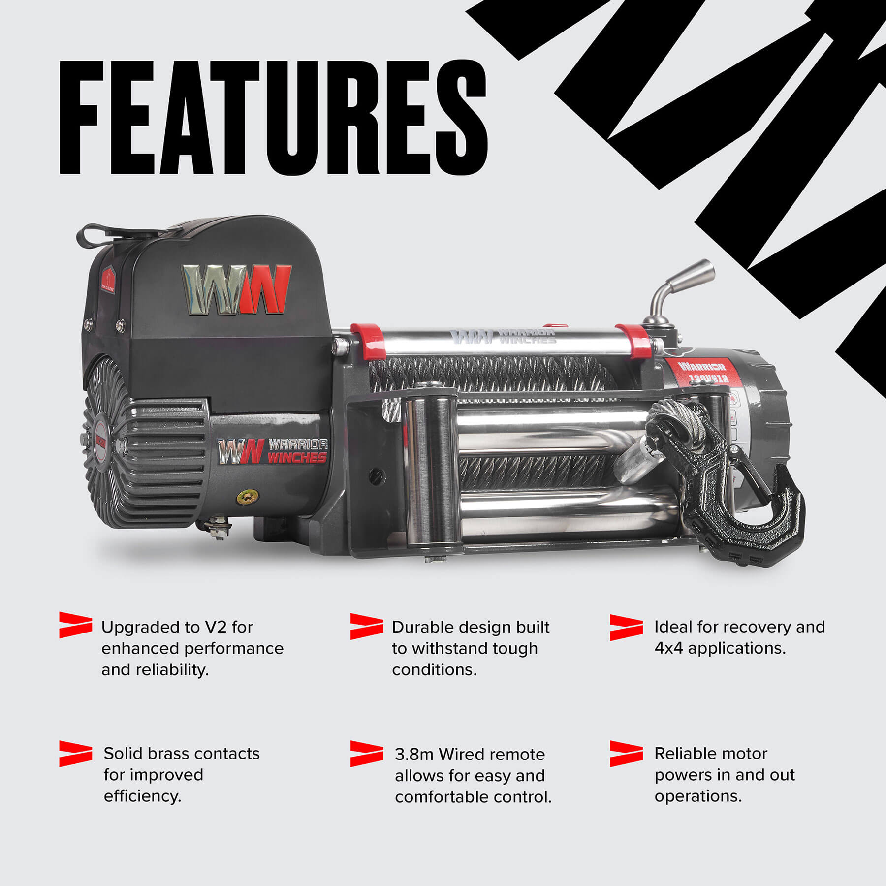 Samurai 12000 Electric Winch - 24v Steel Rope