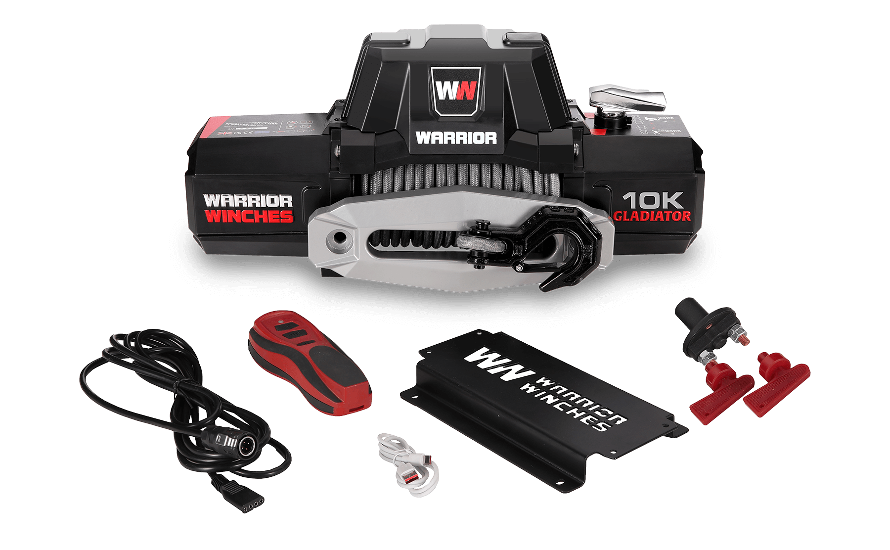 Gladiator F-Type 10000 Electric Winch - 12v Synthetic Rope