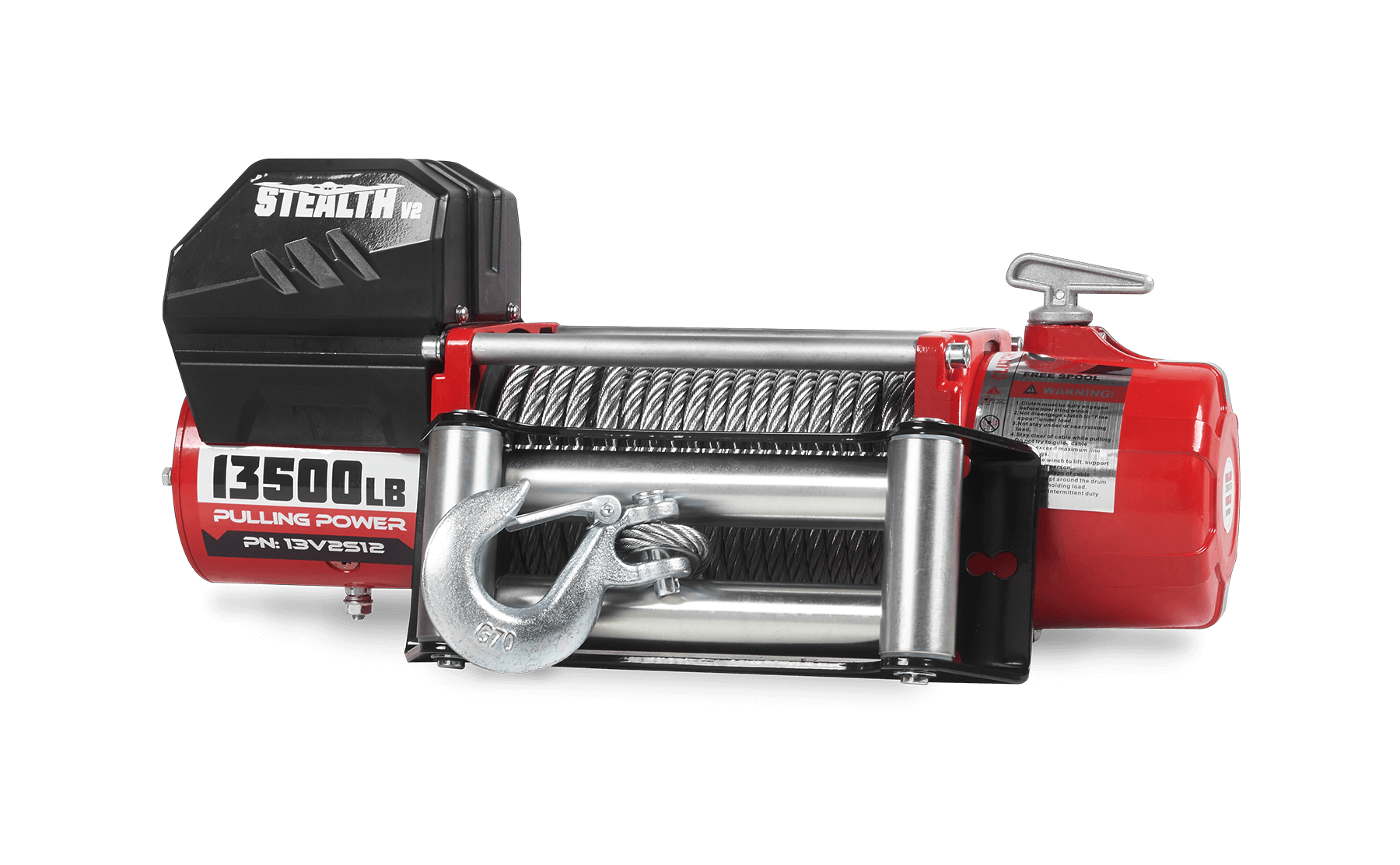 Stealth 13500lb Winch - 24v Steel Rope
