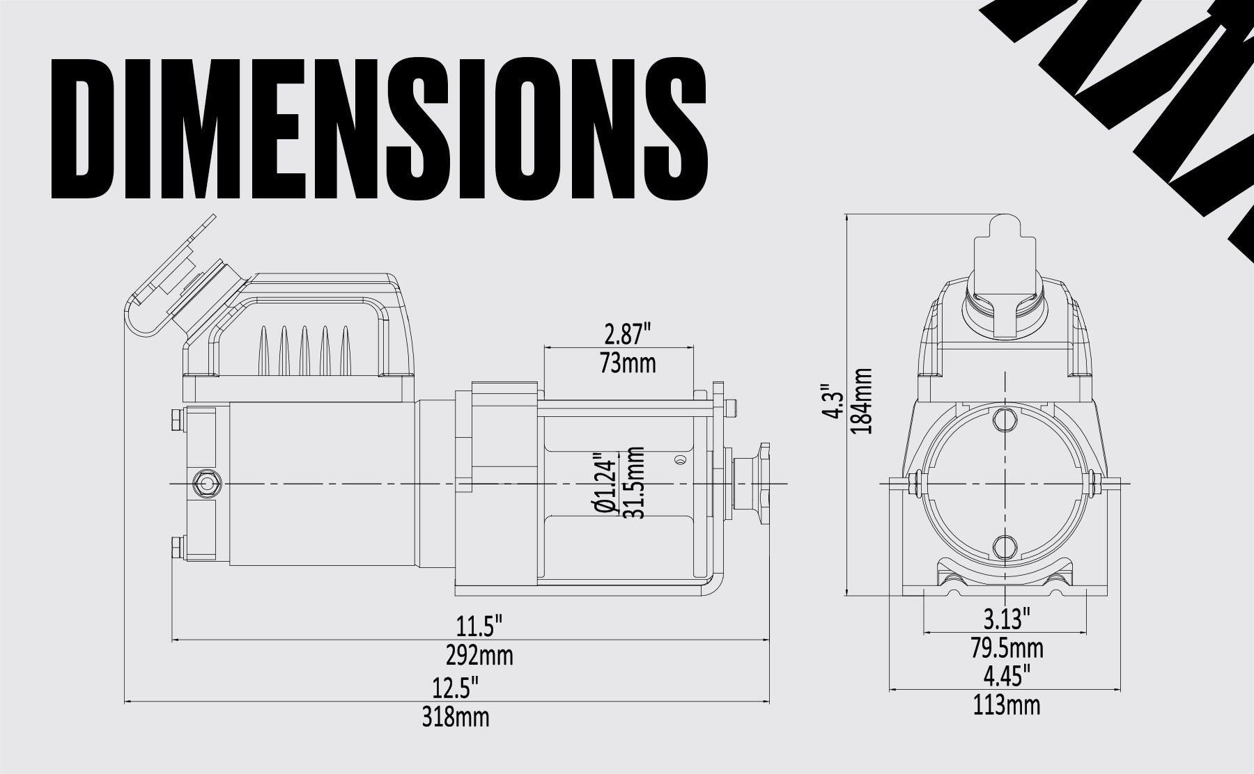 Ninja 2000 Electric Winch - 12v Steel Rope