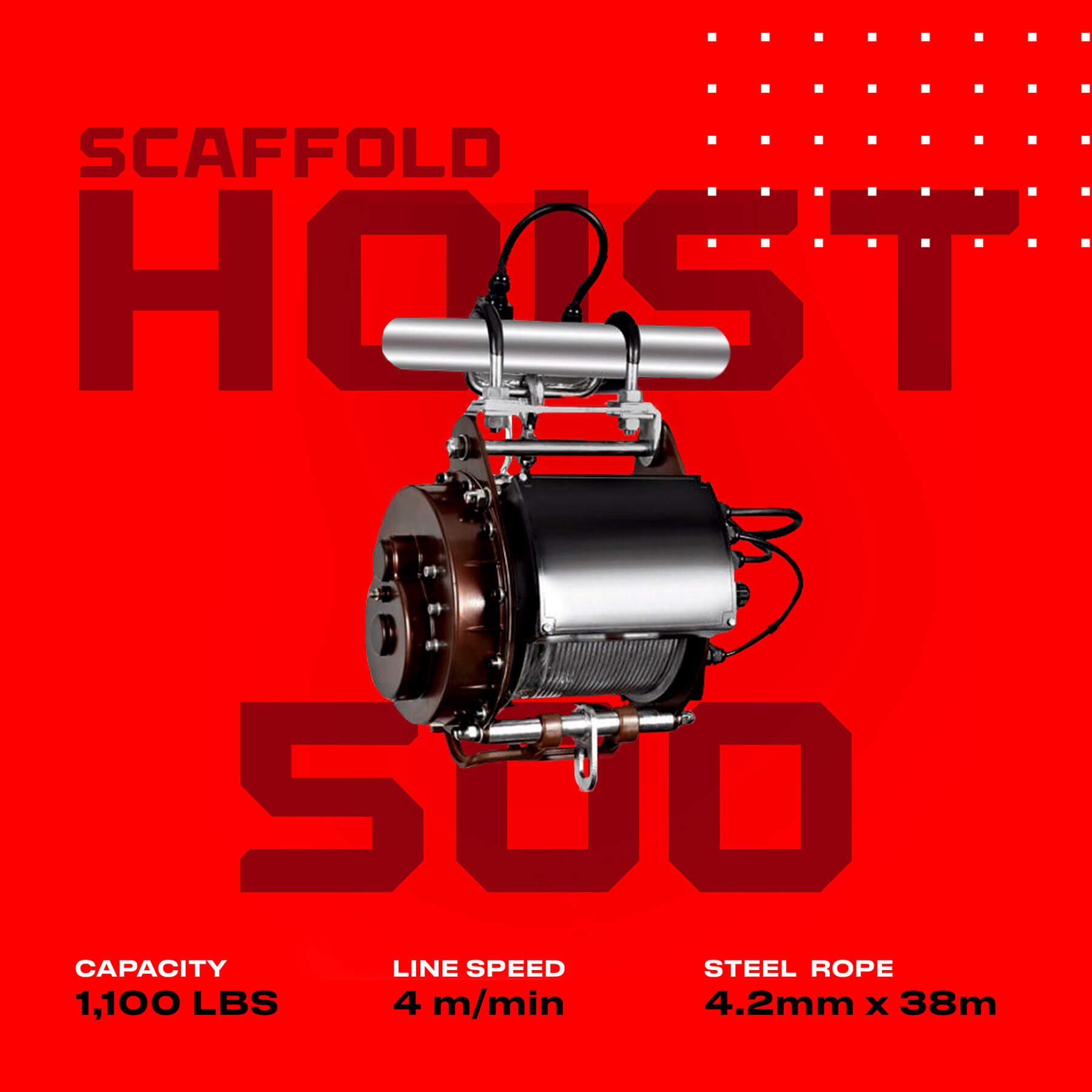 Warrior 500kg Scaffold Hoist - 240v Wireless Remote