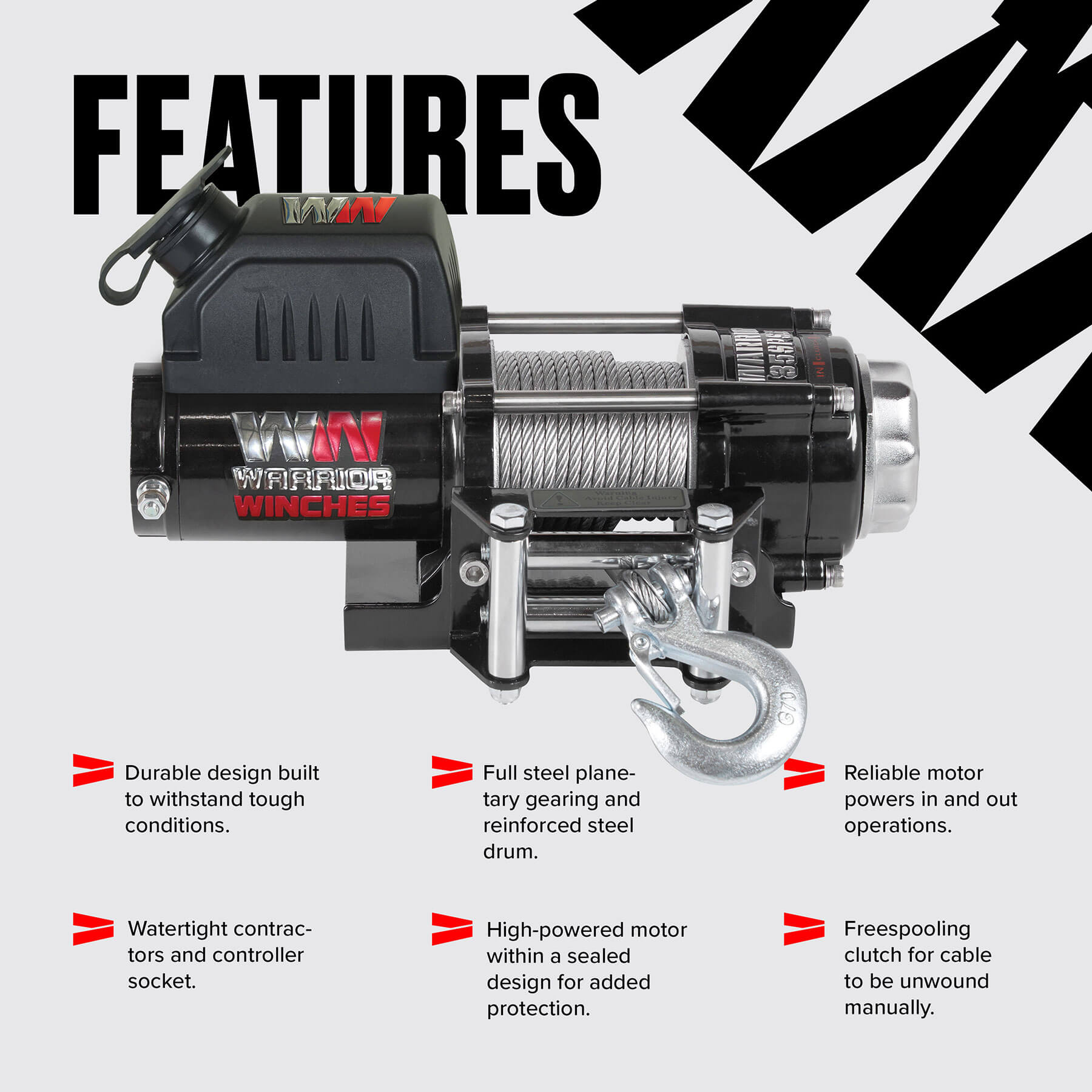 Ninja 3500 Electric Winch - 24v Steel Rope