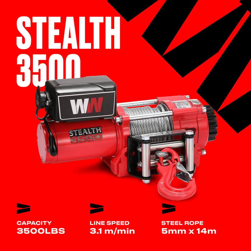 Winch Rope Steel Stealth 3500lb Electric Winch Steel Rope | Bimson Power