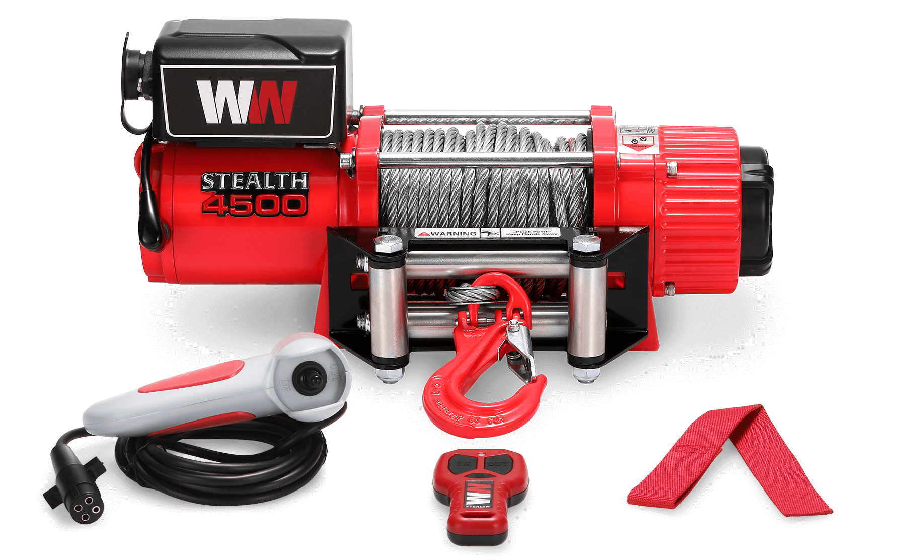 Stealth 4500lb Winch - 12v Steel Rope
