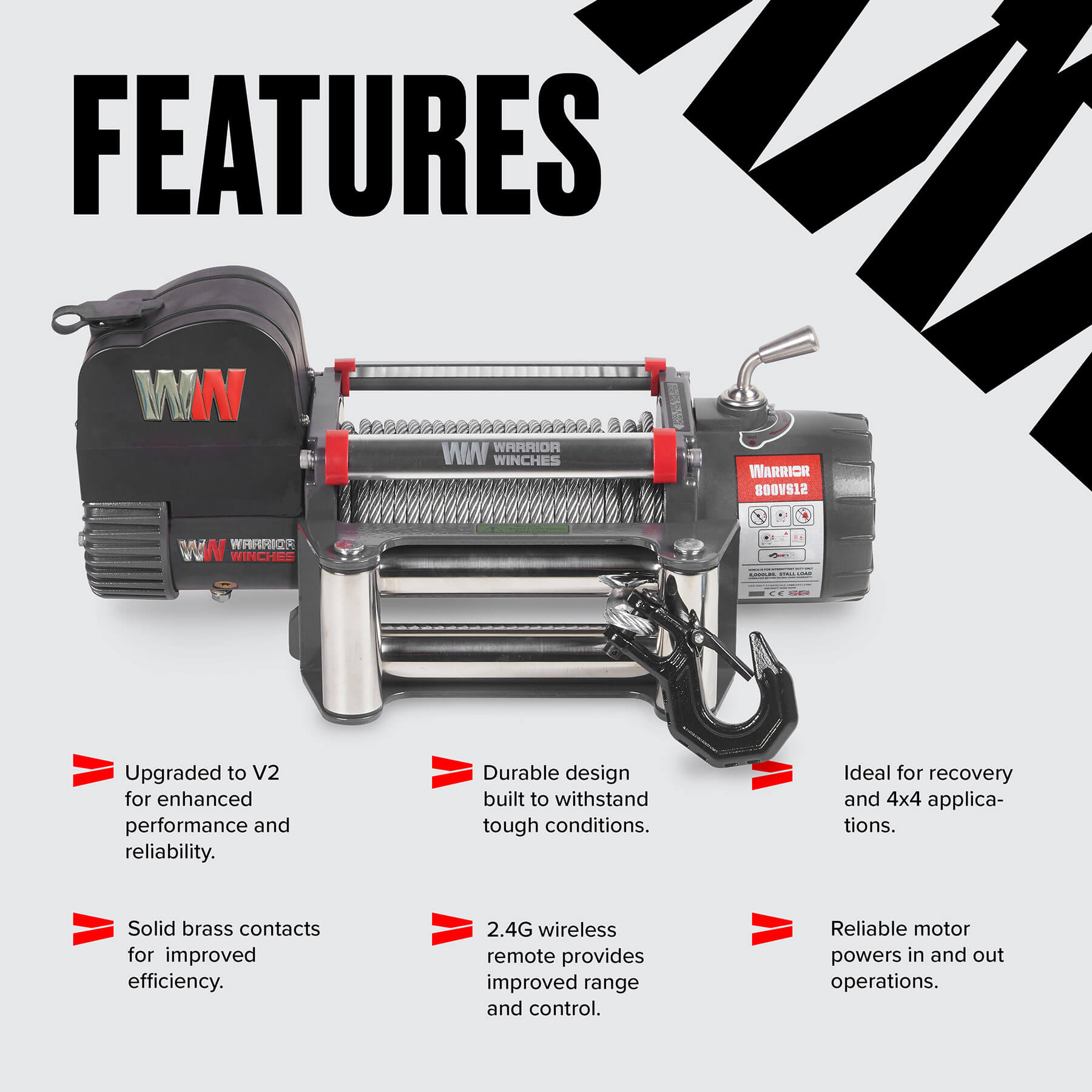 Samurai 8000 Electric Winch - 12v Steel Rope