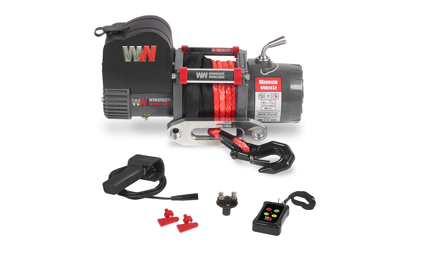 Samurai 9500 Short Drum Winch - 12v Synthetic Rope