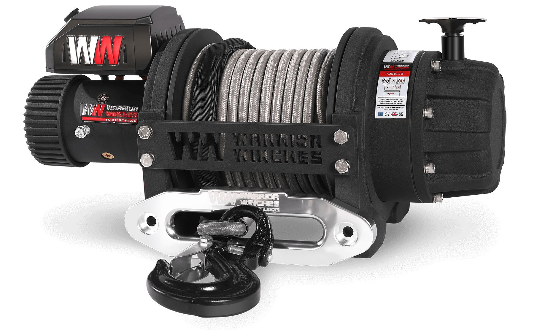 T1000 25000 Electric Winch - 12v Synthetic Rope