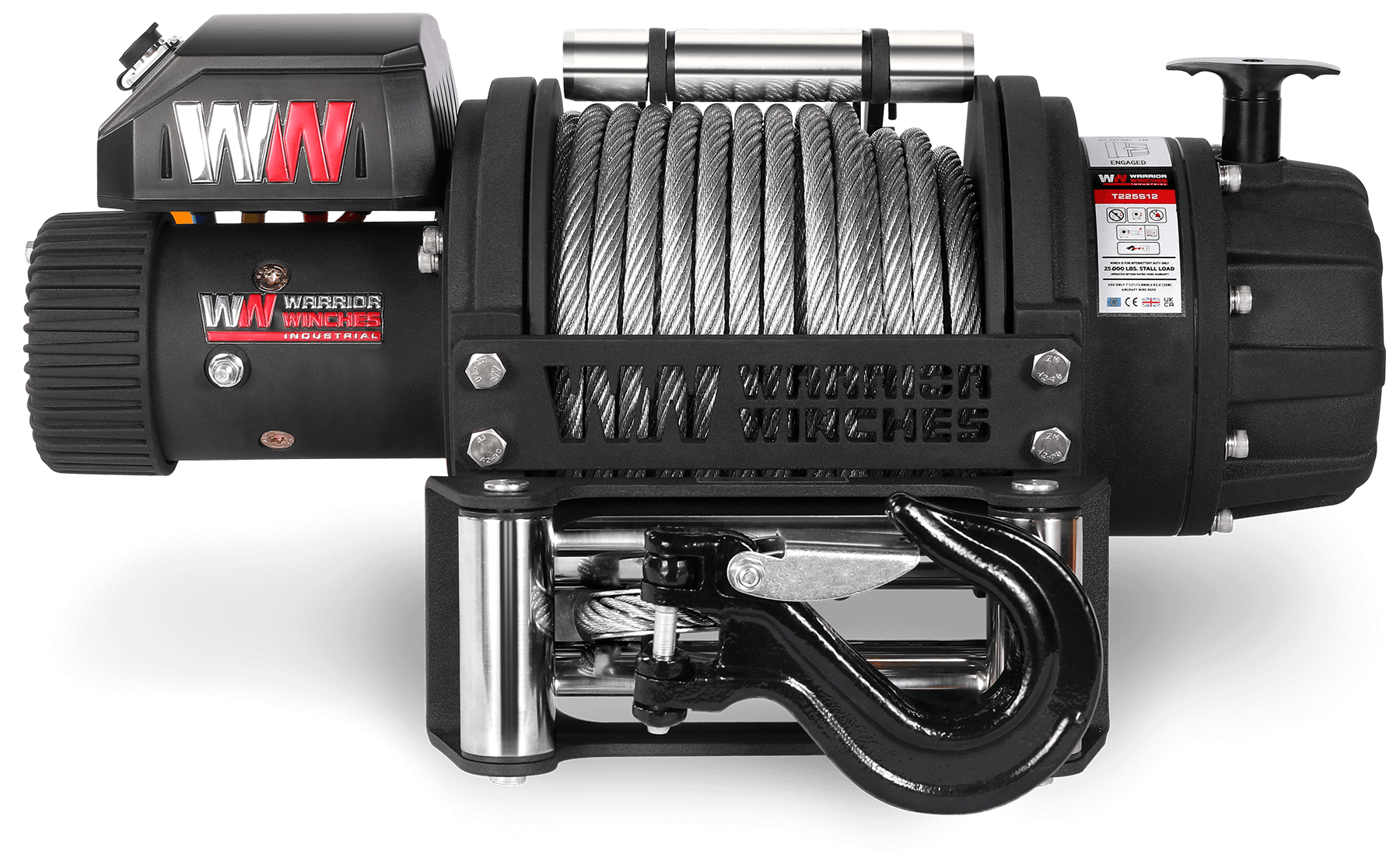 T1000 25000 Electric Winch - 12v Steel Rope