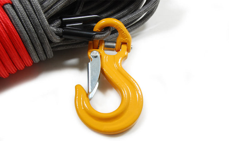 Close up of Armortek Extreme Synthetic Winch Rope hook